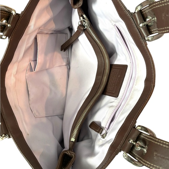 Coach Brown Leather Tote Bag - Picture 3 of 6